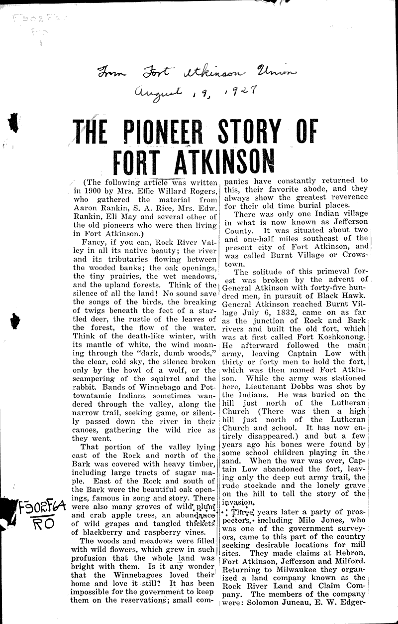  Source: Fort Atkinson Union Date: 1927-08-20