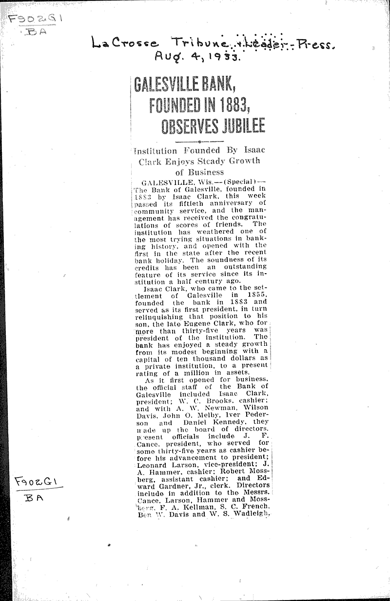  Source: La Crosse Tribune and Leader-Press Topics: Industry Date: 1933-08-04