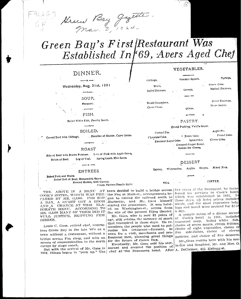  Source: Green Bay Gazette Topics: Architecture Date: 1925-06-23