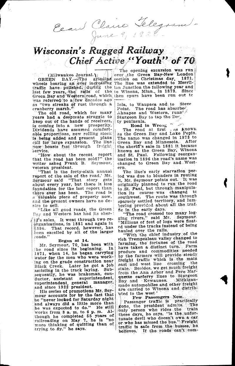  Source: Green Bay Gazette Topics: Architecture Date: 1925-06-23