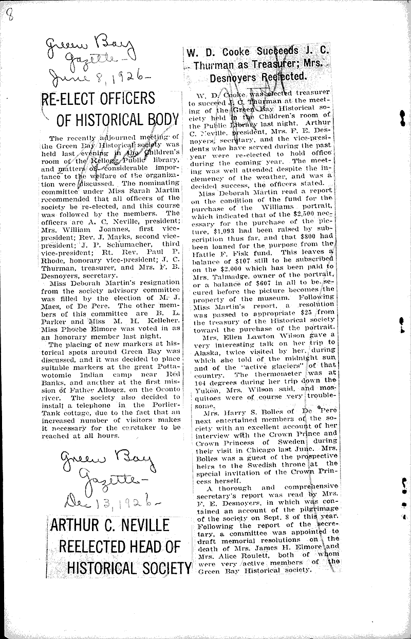  Source: Green Bay Gazette Topics: Education Date: 1925-02-14