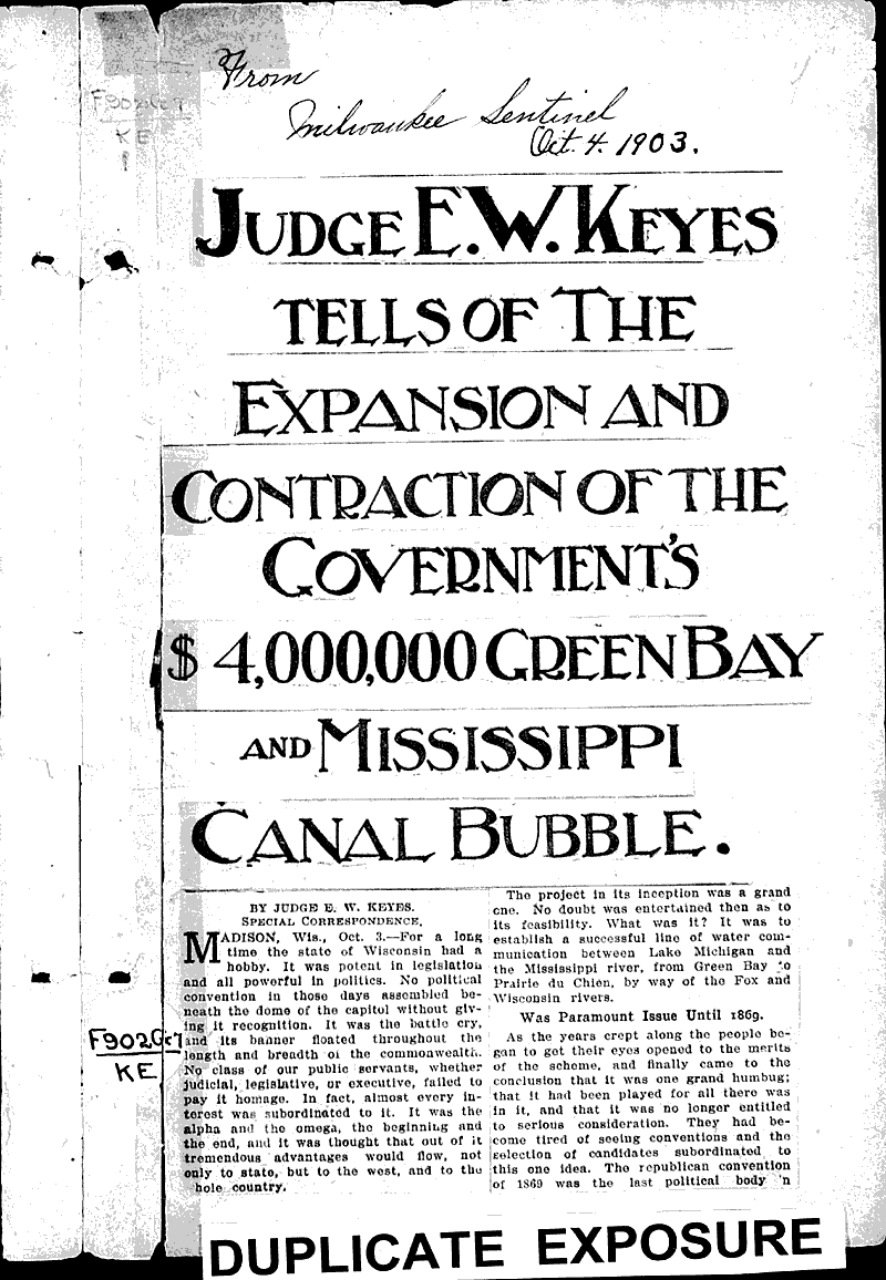  Source: Milwaukee Sentinel Topics: Government and Politics Date: 1903-10-04
