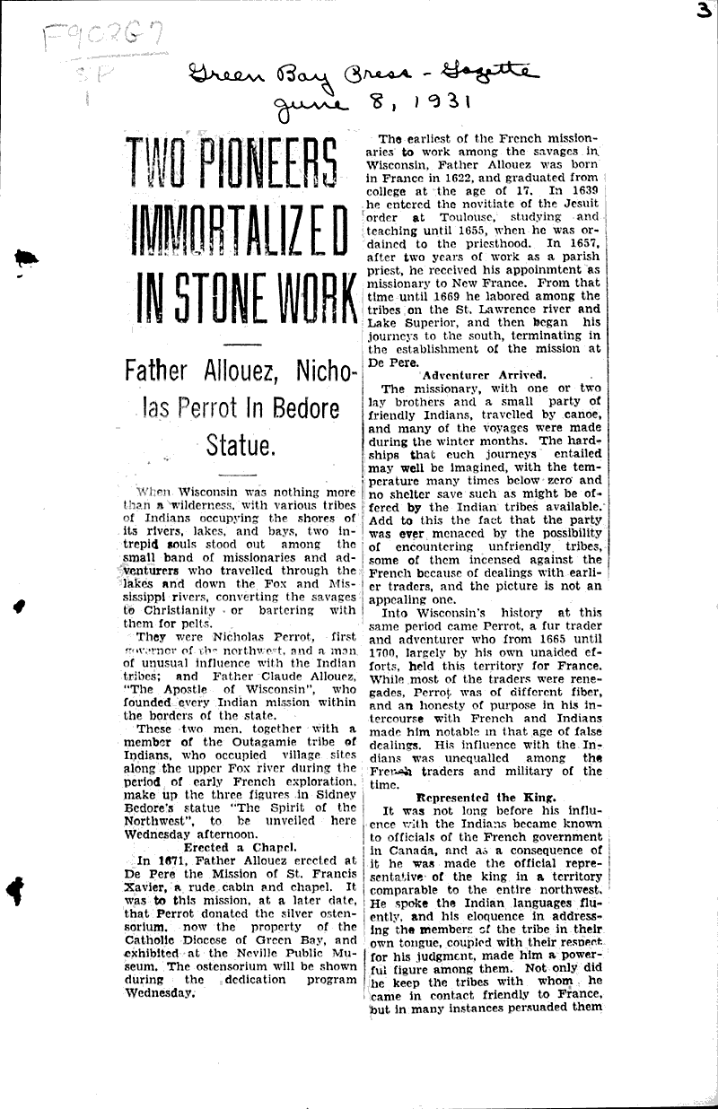  Source: Milwaukee Catholic Herald Topics: Architecture Date: 1931-04-16