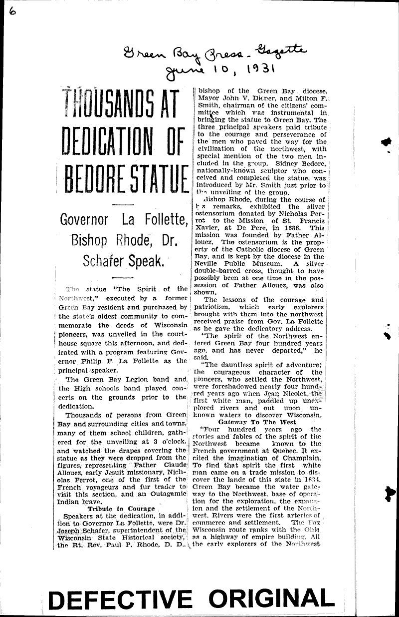  Source: Milwaukee Catholic Herald Topics: Architecture Date: 1931-04-16