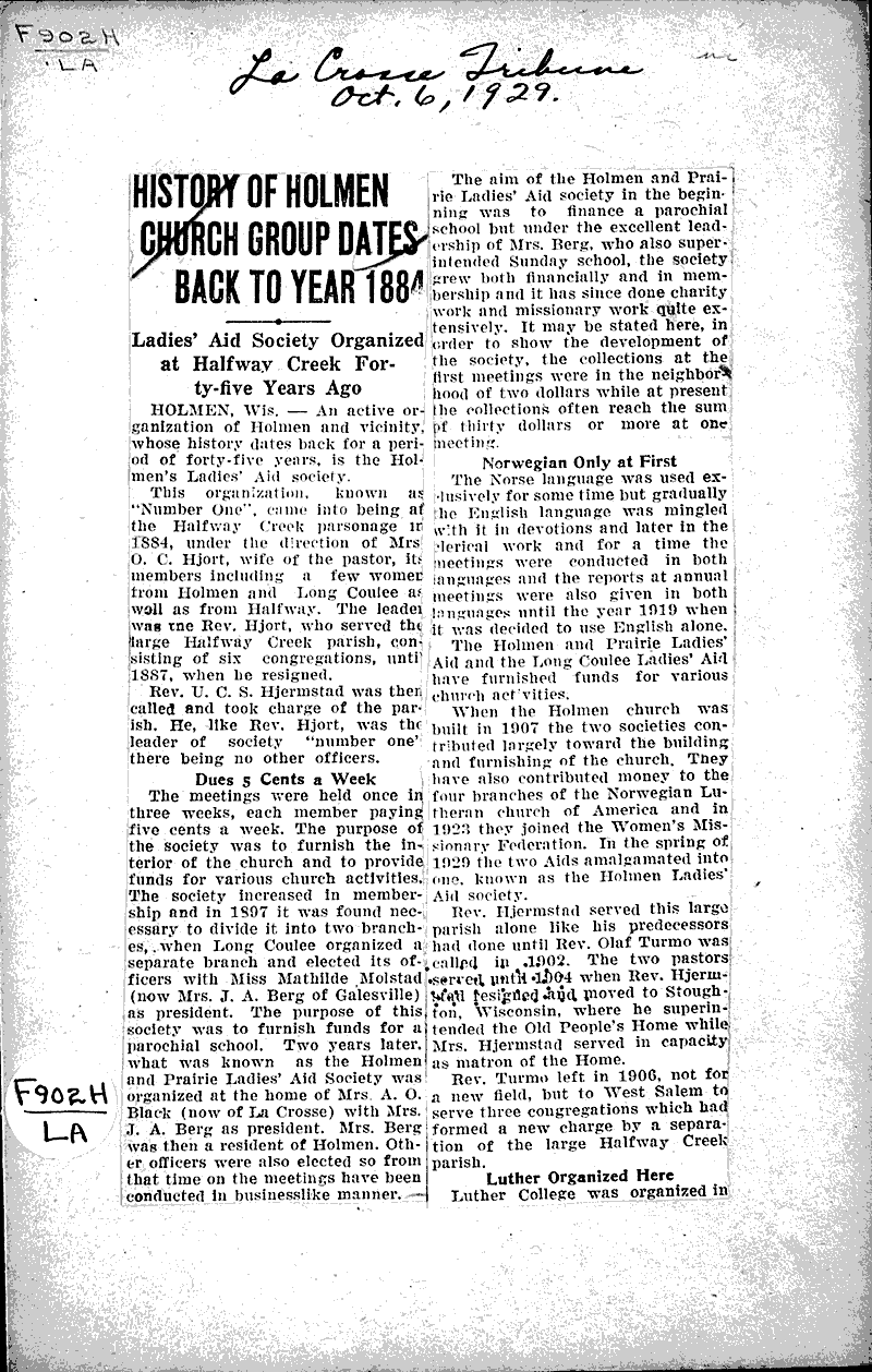  Source: La Crosse Tribune Topics: Social and Political Movements Date: 1929-10-06