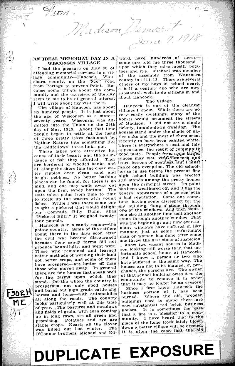  Source: Madison Democrat Date: 1918-06-09