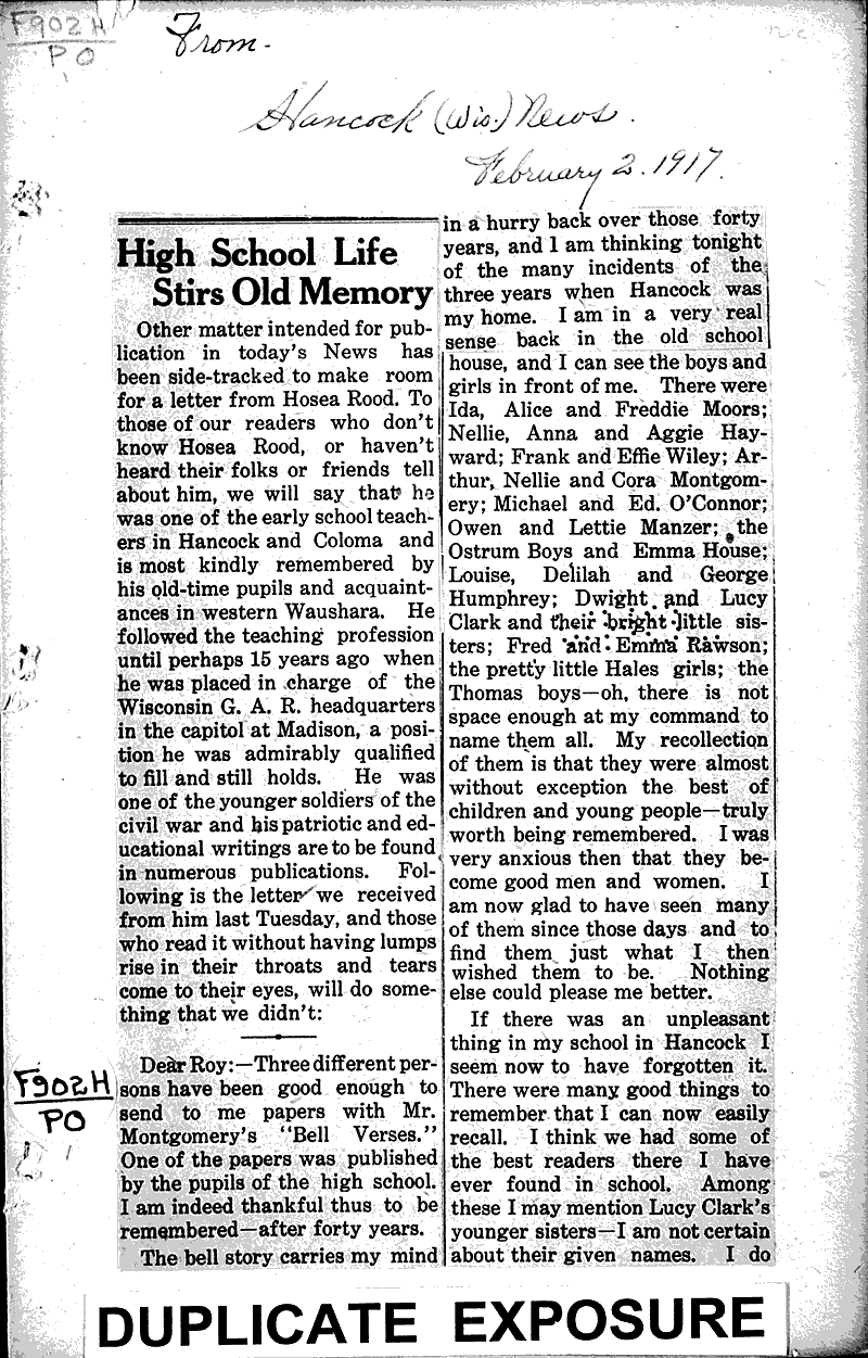  Source: Hancock News Date: 1917-02-02