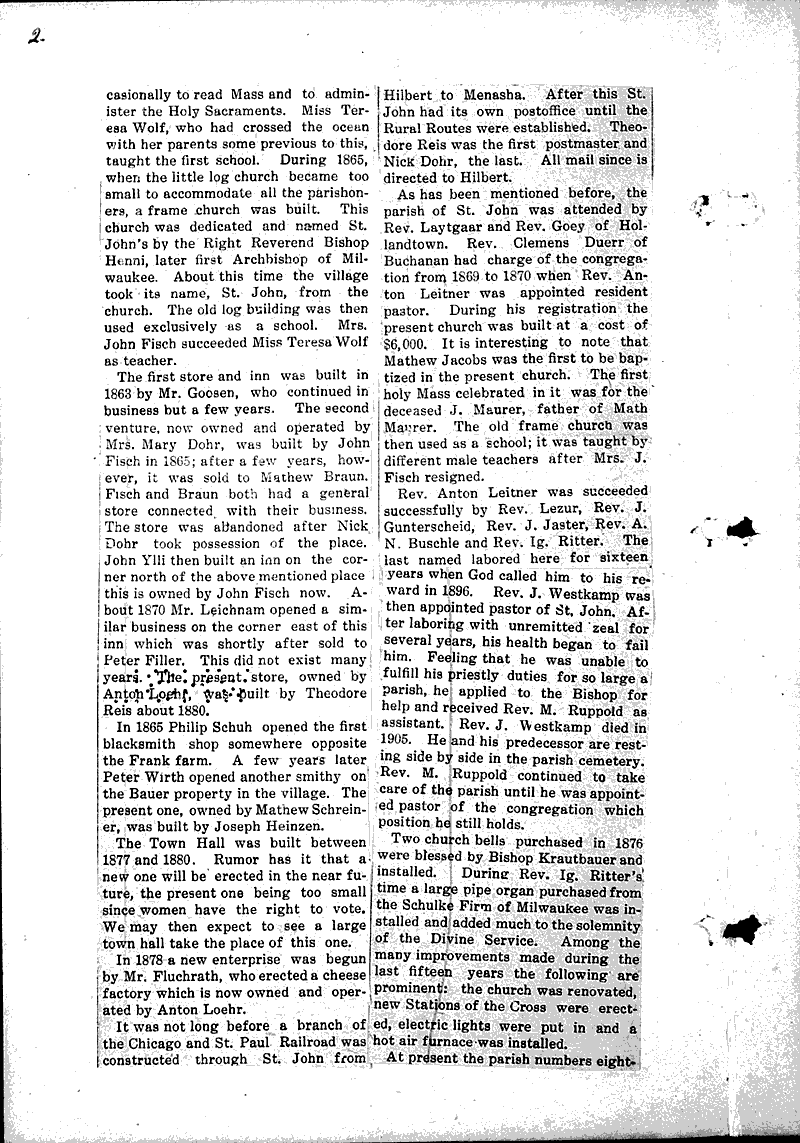  Source: Hilbert Favorite Topics: Church History Date: 1906-06-08