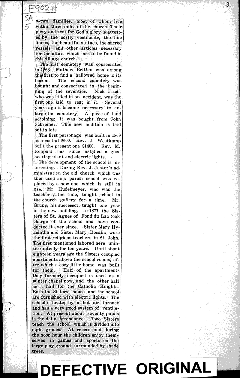  Source: Hilbert Favorite Topics: Church History Date: 1906-06-08