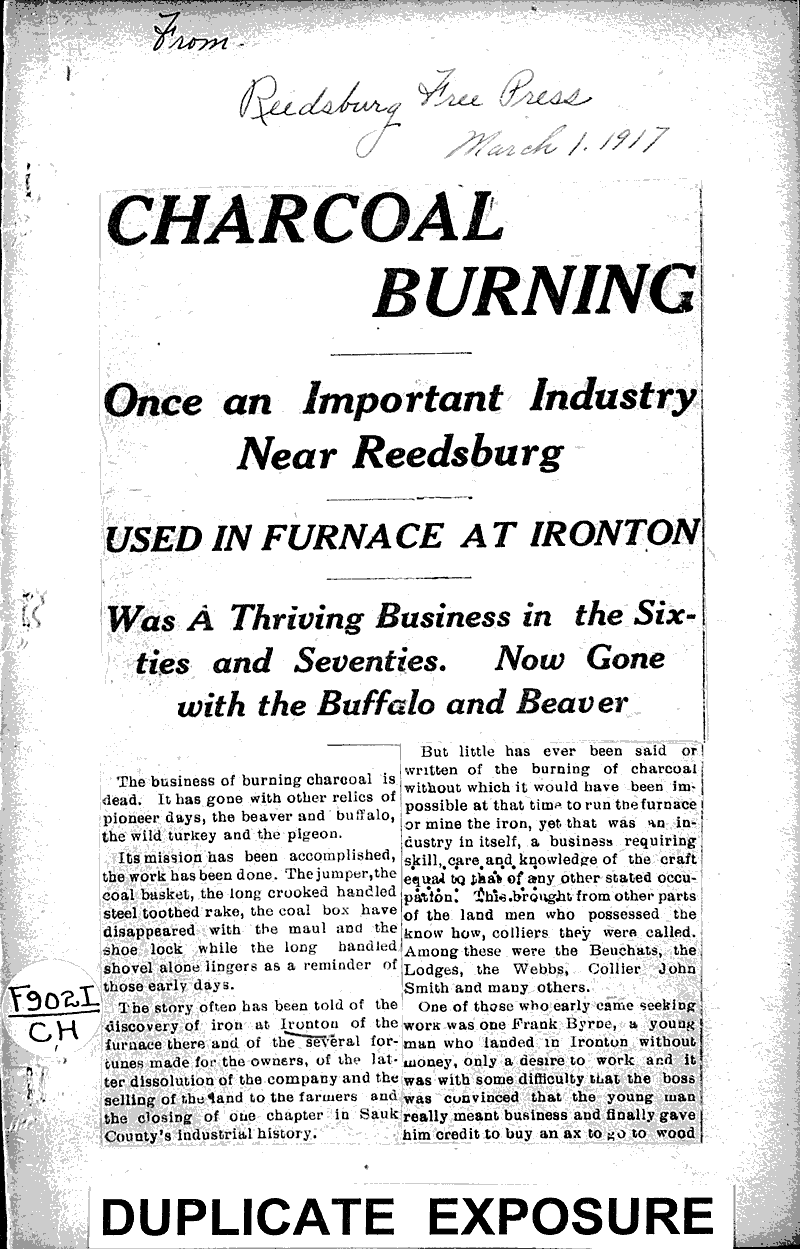  Source: Reedsburg Free Press Topics: Industry Date: 1917-03-01