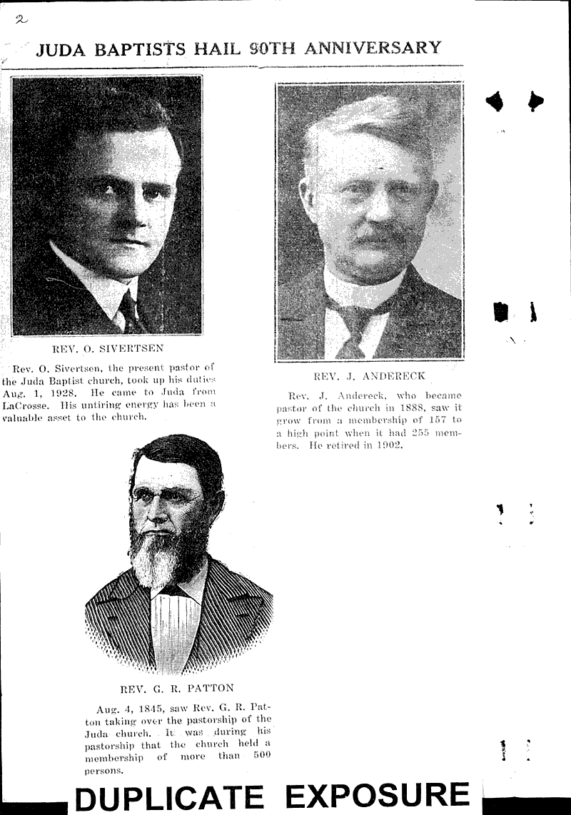  Source: Monroe Evening Times Topics: Church History Date: 1932-03-18