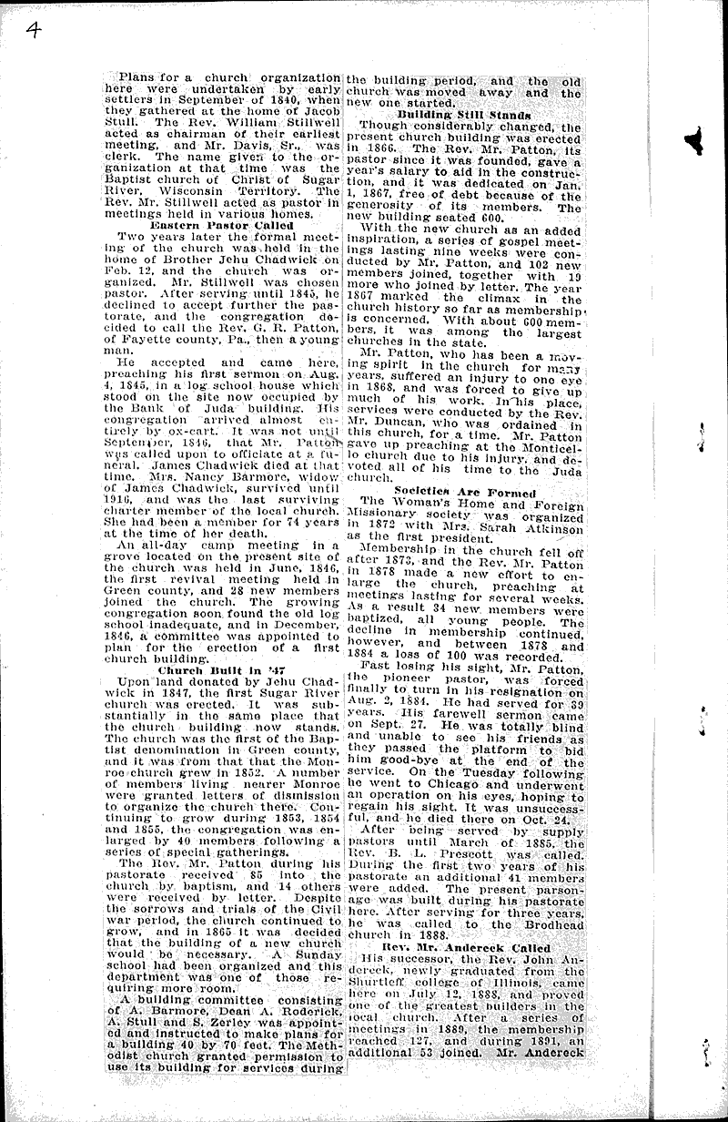  Source: Monroe Evening Times Topics: Church History Date: 1932-03-18