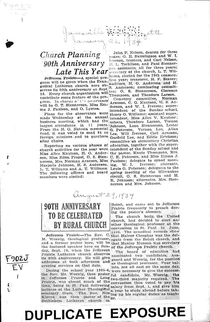 Church planning 90th anniversary late this year Newspaper Article