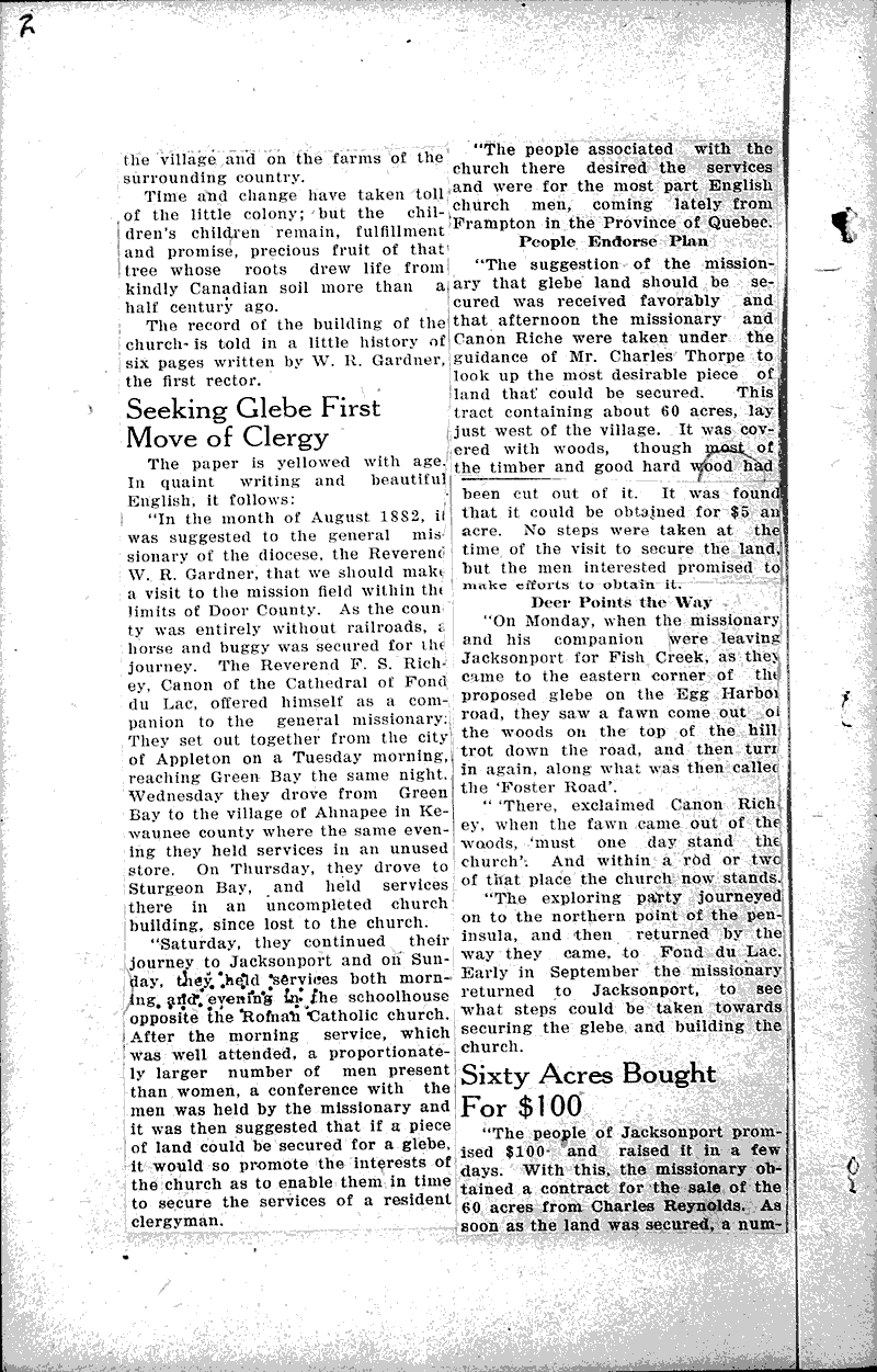  Source: Sturgeon Bay News Topics: Church History Date: 1926-03-15