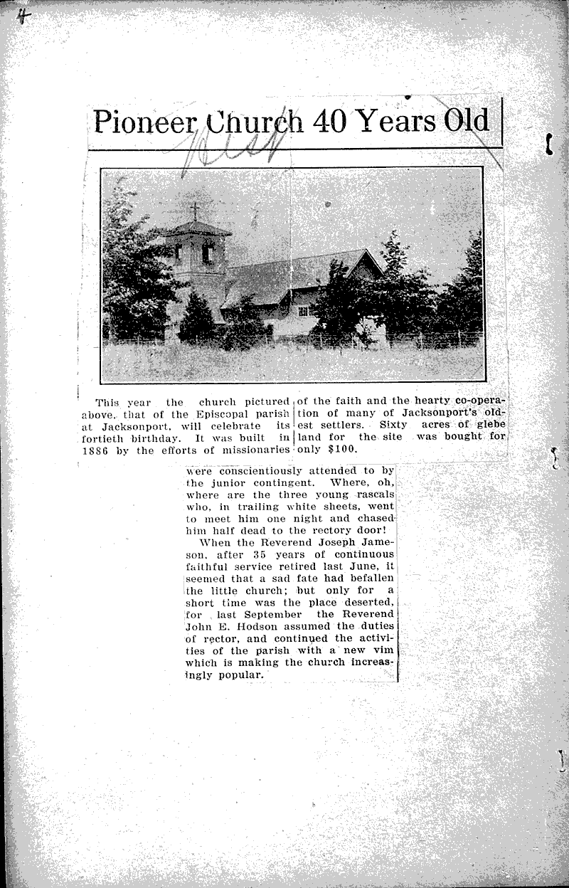  Source: Sturgeon Bay News Topics: Church History Date: 1926-03-15