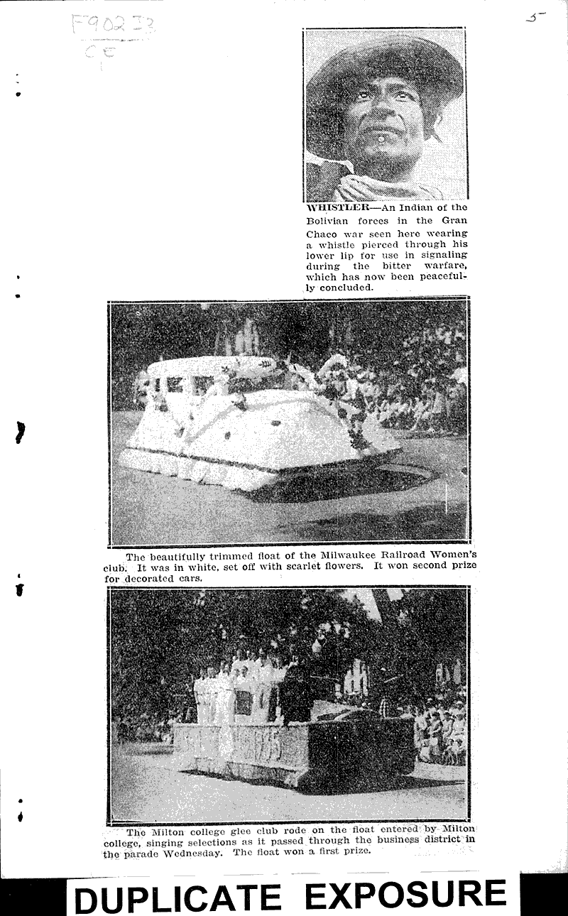 Pictures of the historic parade at Janesville, celebrating Rock River