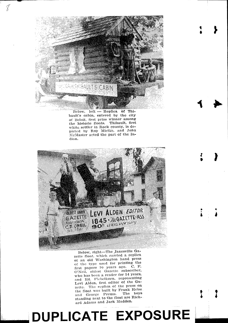 Pictures of the historic parade at Janesville, celebrating Rock River