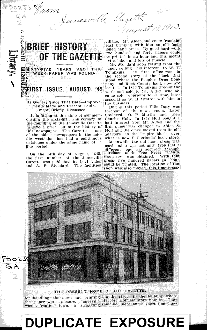 Source: Janesville Gazette Date: 1910-08-19