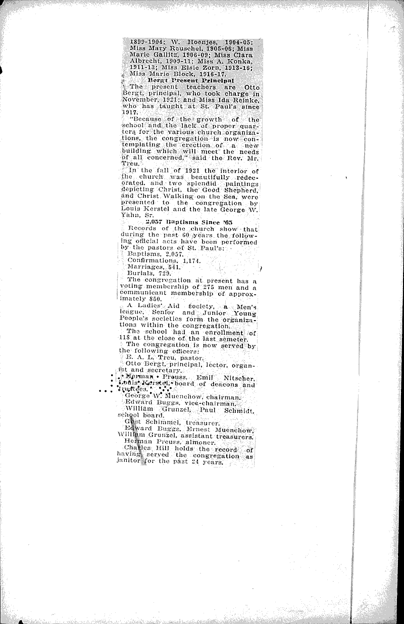  Source: Janesville Gazette Topics: Church History Date: 1925-08-23