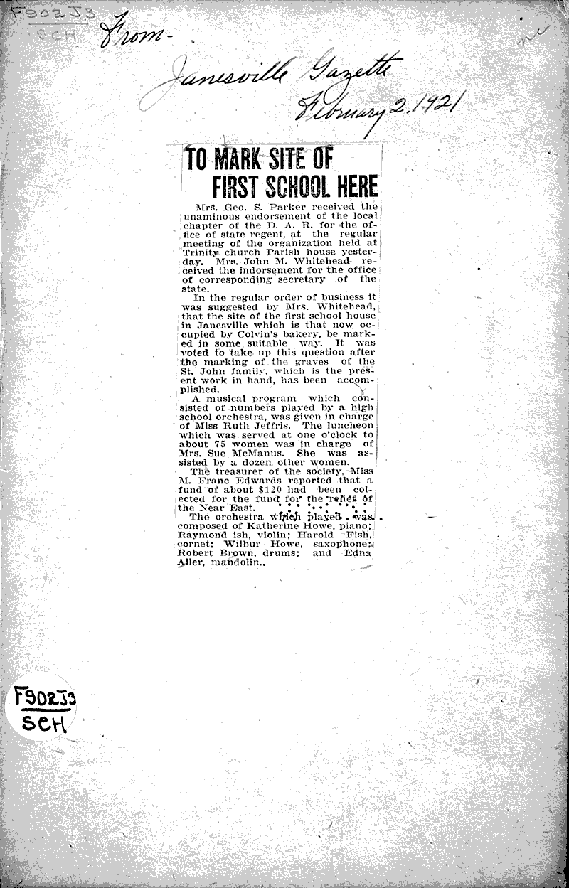  Source: Janesville Gazette Topics: Architecture Date: 1921-02-02