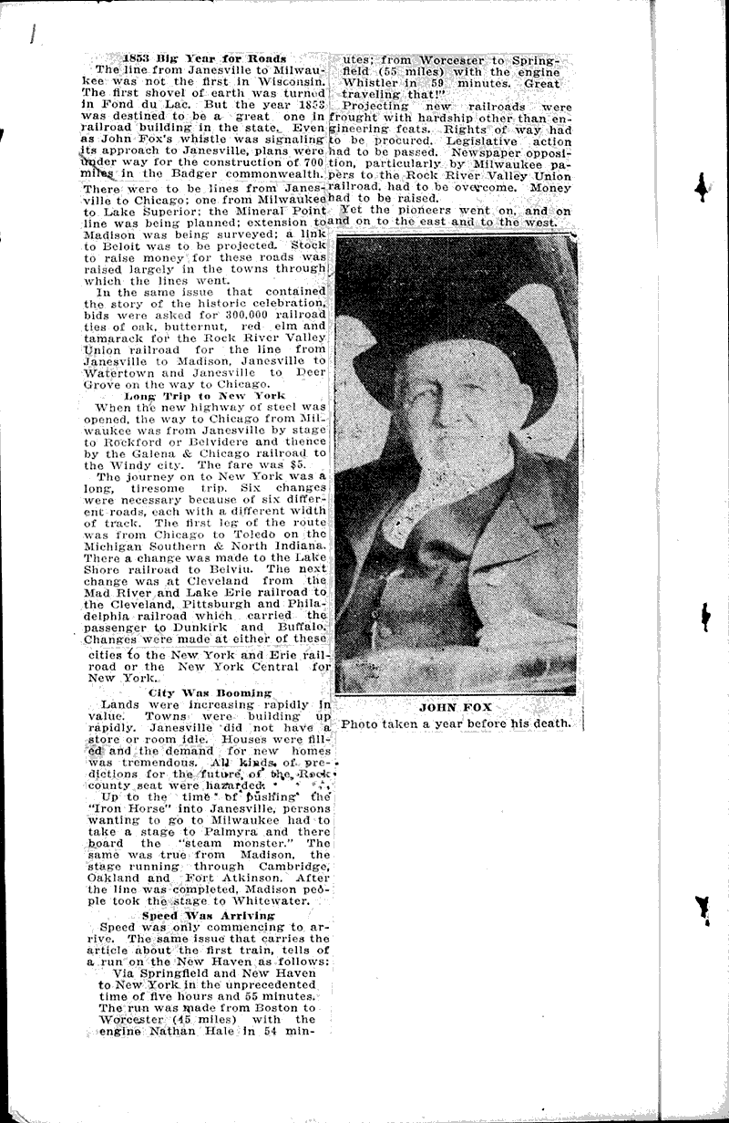  Source: Janesville Gazette Topics: Transportation Date: 1922-06-24