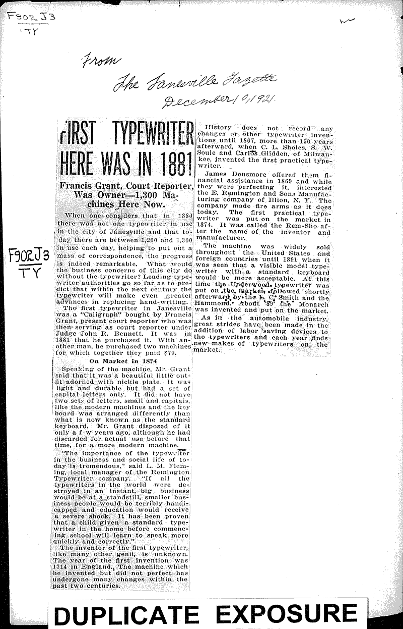  Source: Janesville Gazette Date: 1921-12-10