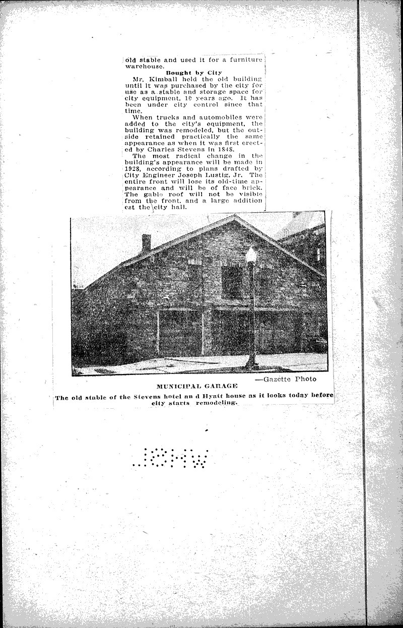  Source: Janesville Gazette Topics: Architecture Date: 1928-09-29