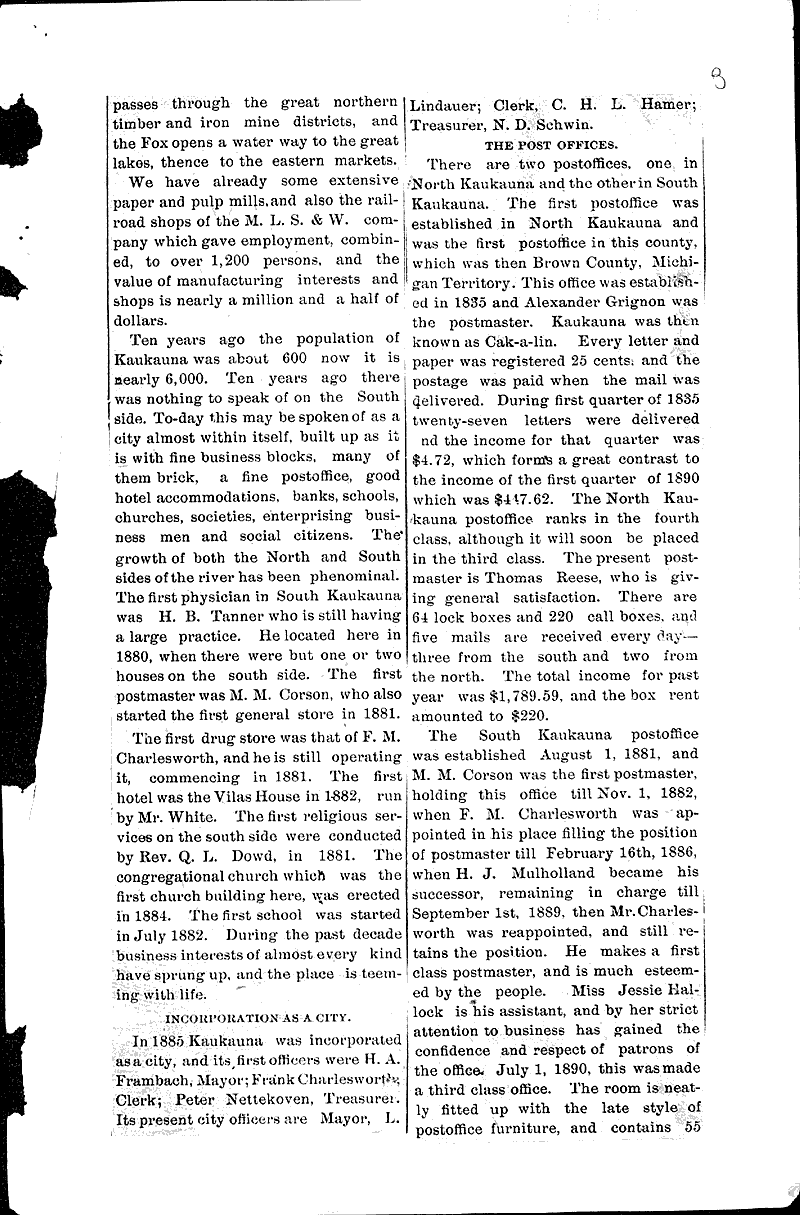  Source: Kaukauna Times Date: 1891-01-16