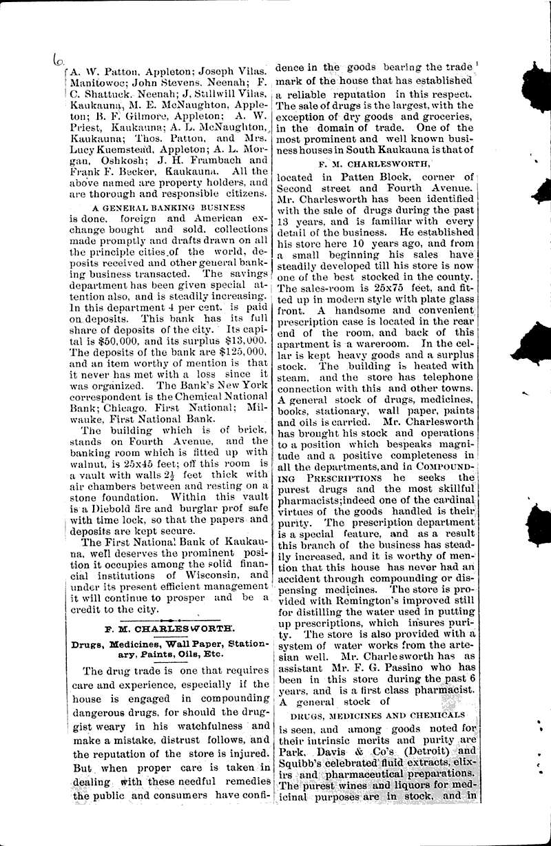  Source: Kaukauna Times Date: 1891-01-16