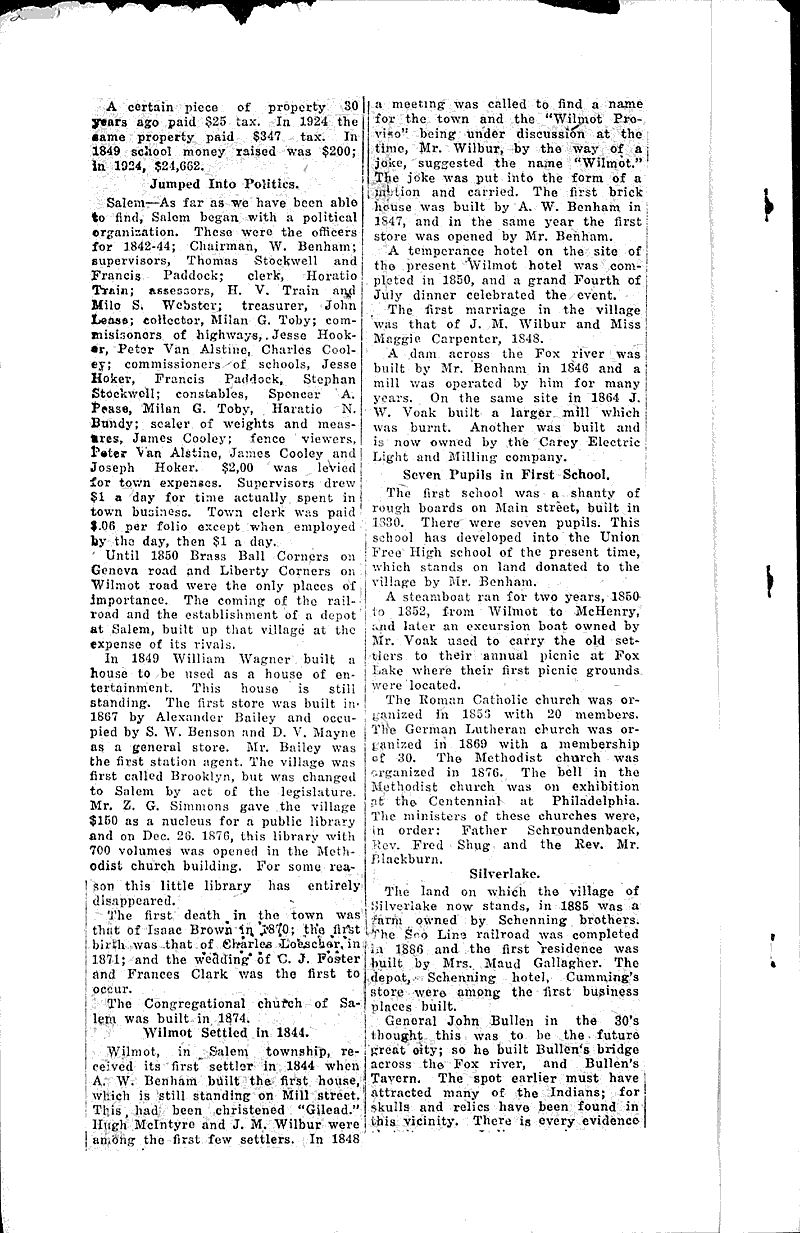  Source: Kenosha News Date: 1925-01-06