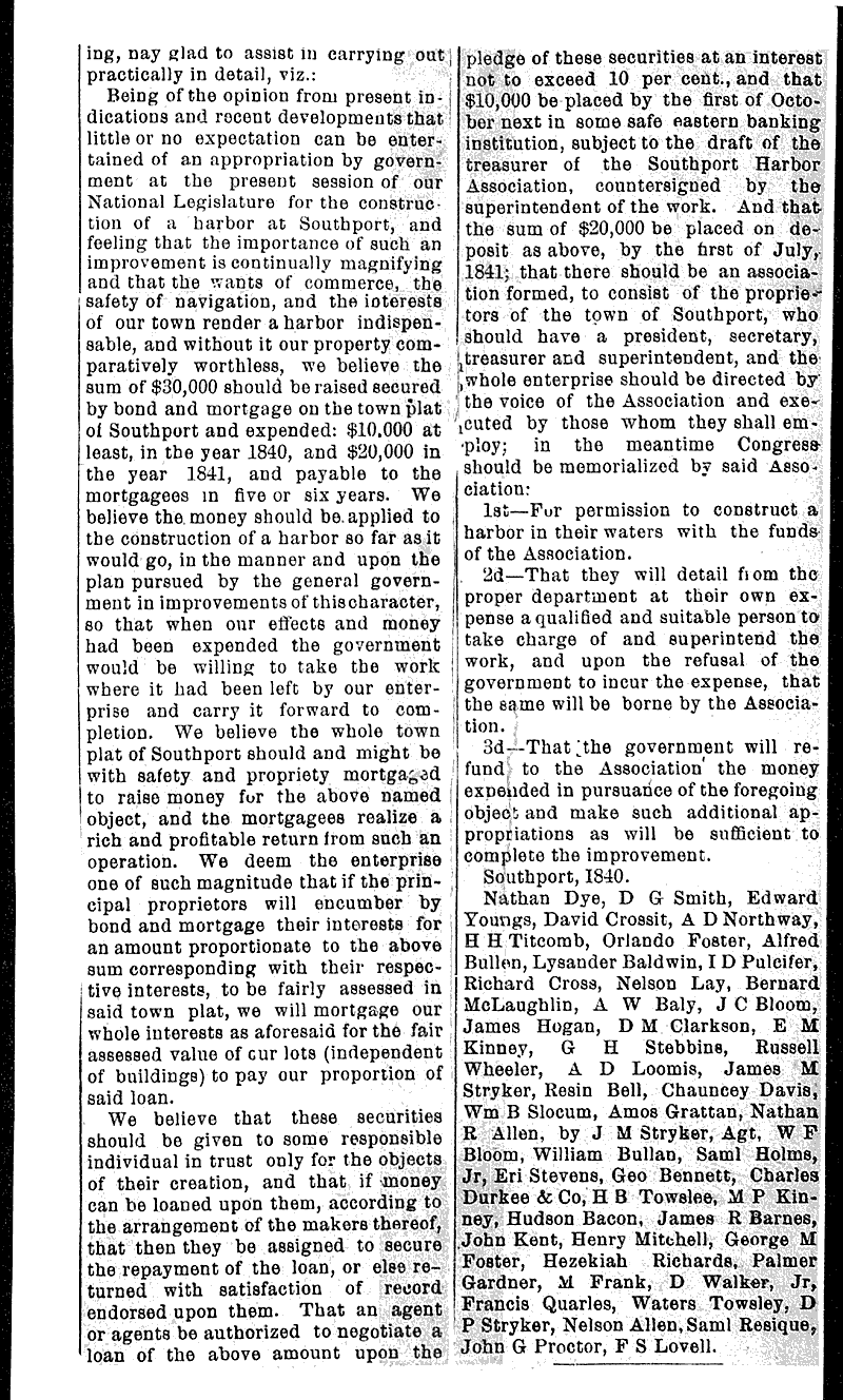 In days of yore: how early Kenosha residents sought to secure a harbor Source: Kenosha Evening News Topics: Transportation Date: 1899-01-25