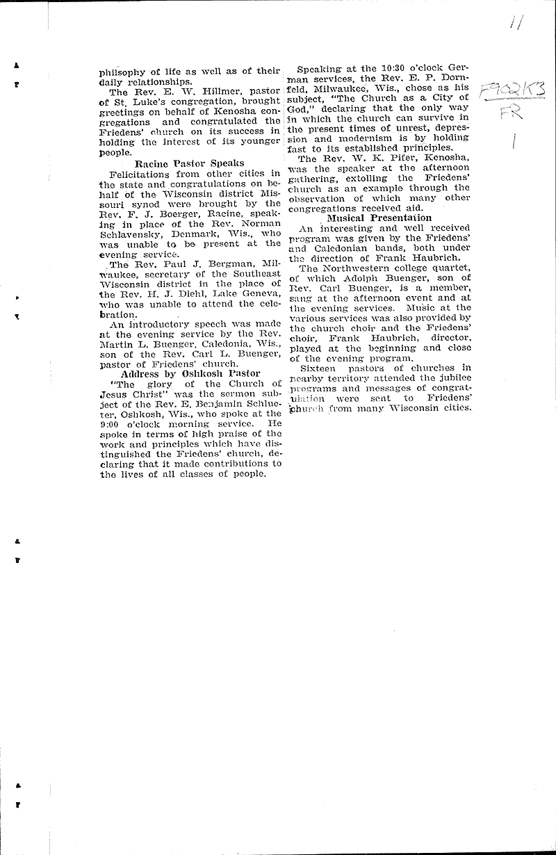  Source: Kenosha Evening News Topics: Church History Date: 1931-09-12