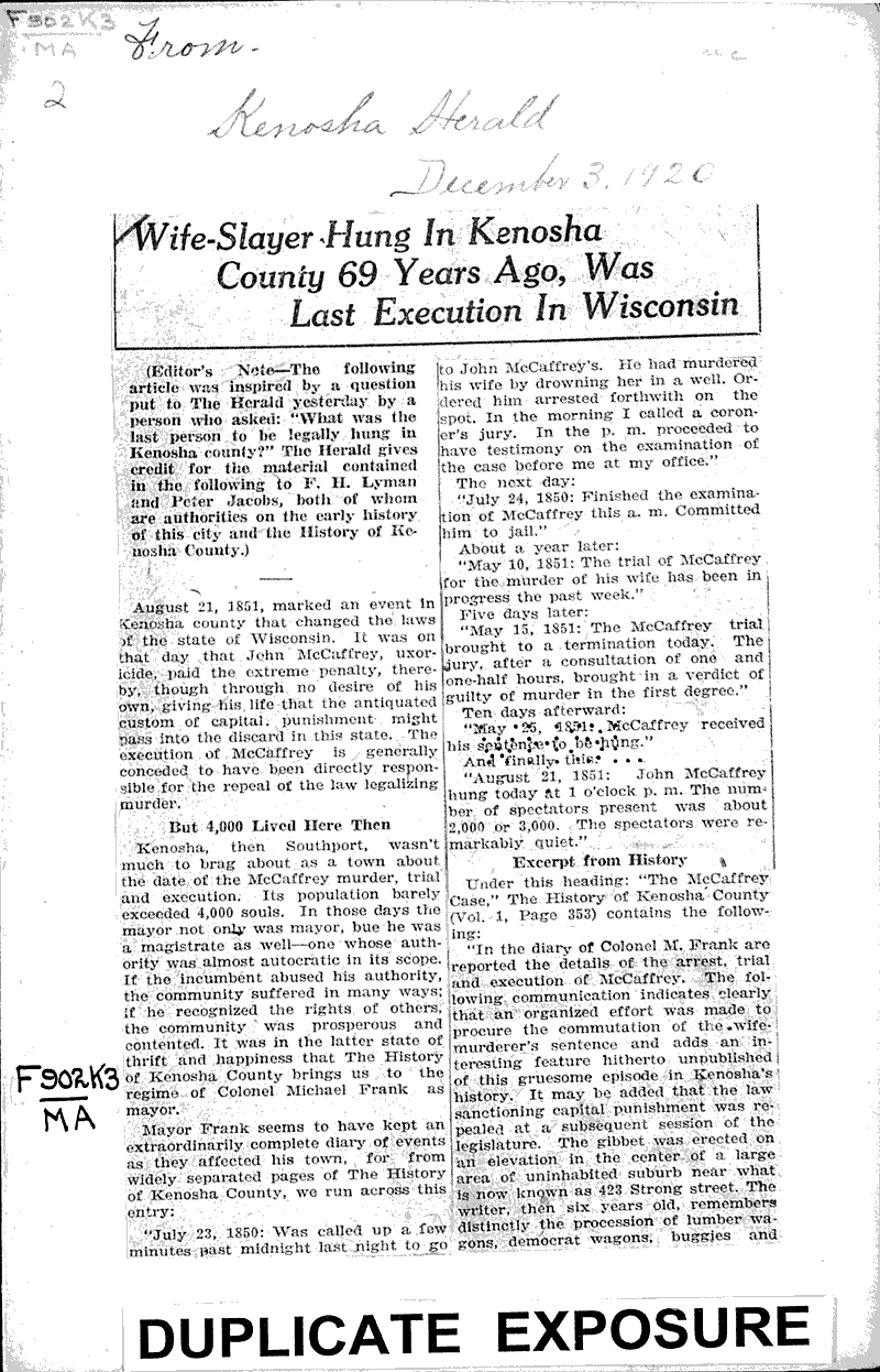  Source: Kenosha Herald Date: 1920-12-03