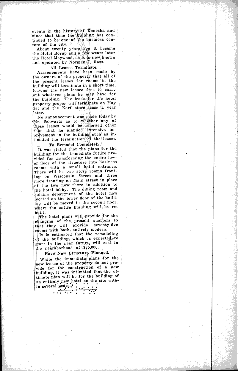  Source: Kenosha News Topics: Architecture Date: 1922-04-01