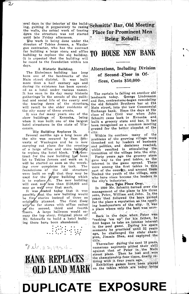 To tear down Maywood Hotel Newspaper Article/Clipping Wisconsin