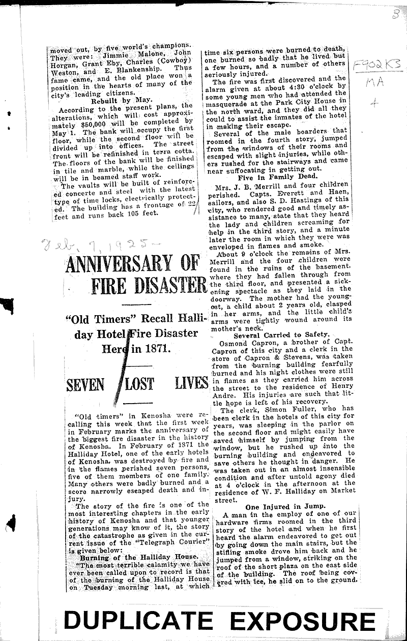 To tear down Maywood Hotel Newspaper Article/Clipping Wisconsin