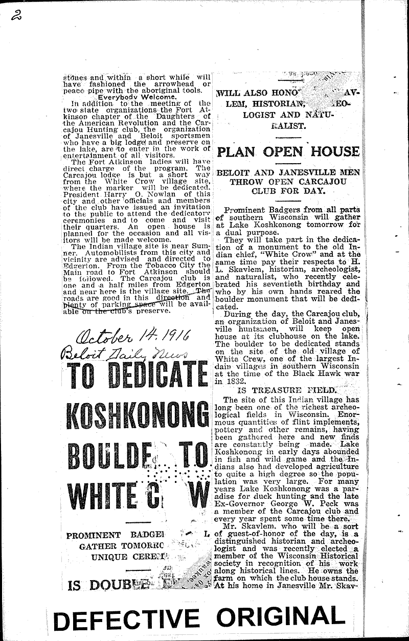  Source: Janesville Gazette Topics: Indians and Native Peoples Date: 1916-10-07