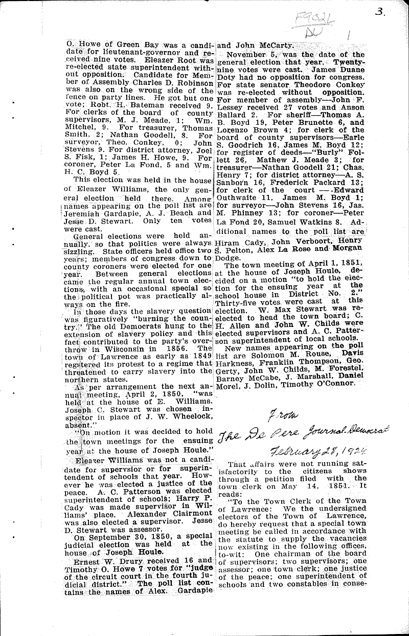  Source: De Pere Journal-Democrat Topics: Government and Politics Date: 1924-02-14