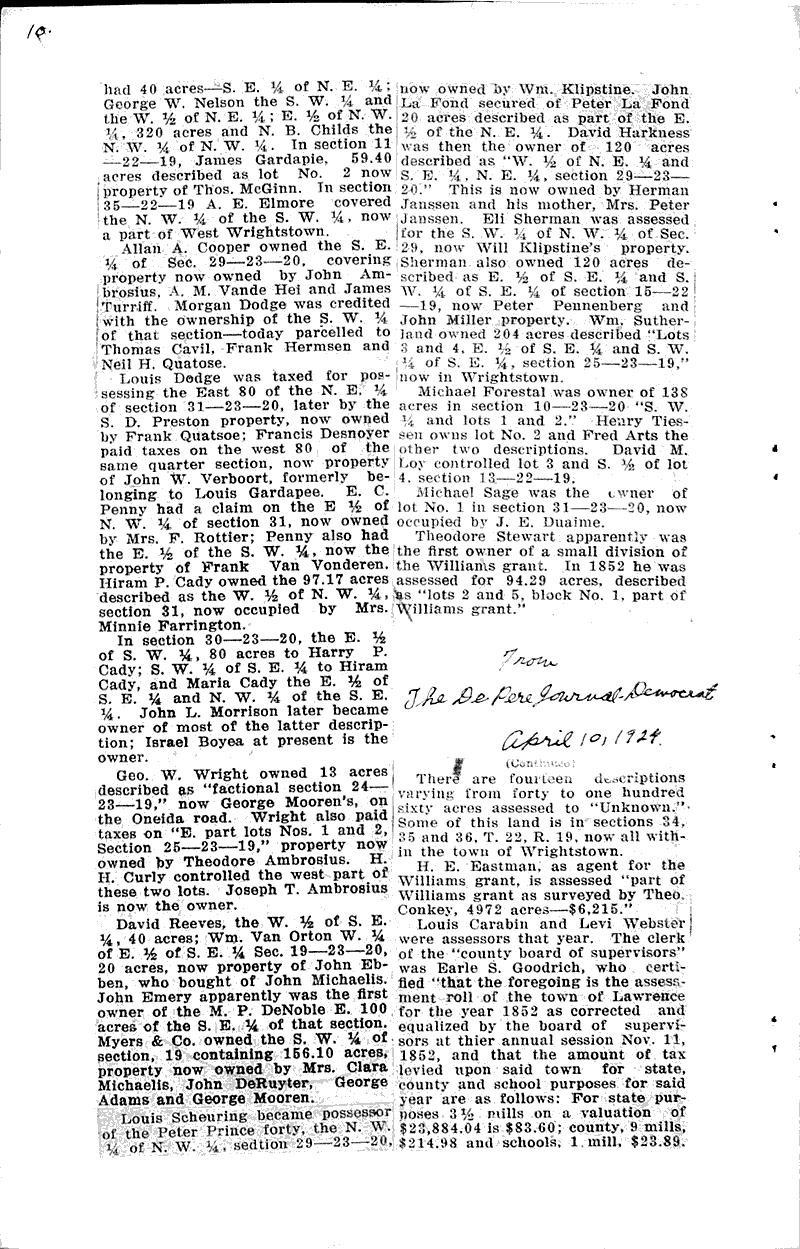  Source: De Pere Journal-Democrat Topics: Government and Politics Date: 1924-02-14