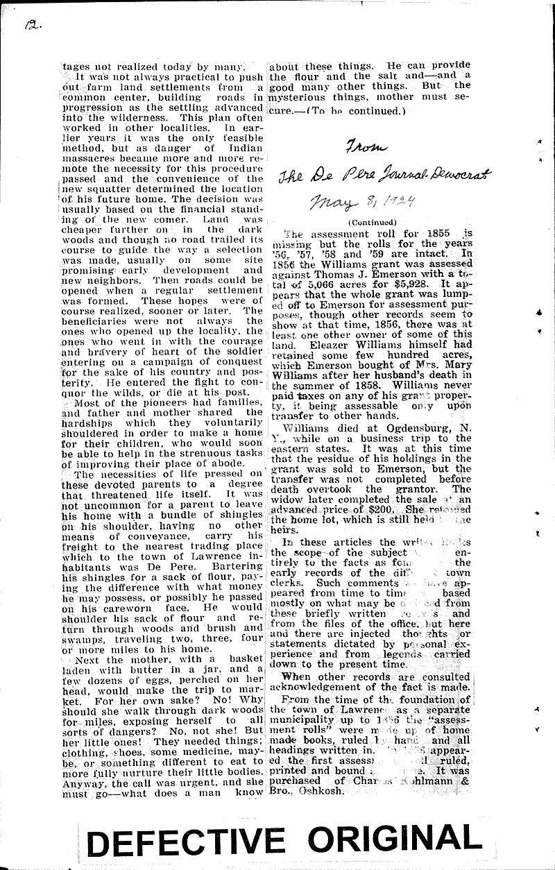  Source: De Pere Journal-Democrat Topics: Government and Politics Date: 1924-02-14