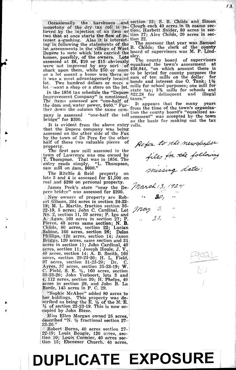  Source: De Pere Journal-Democrat Topics: Government and Politics Date: 1924-02-14