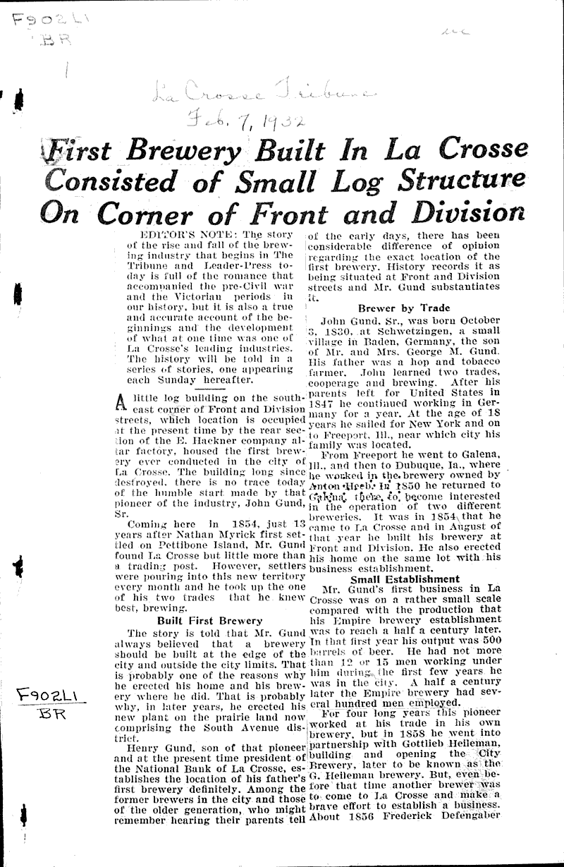  Source: La Crosse Tribune Topics: Architecture Date: 1932-02-07