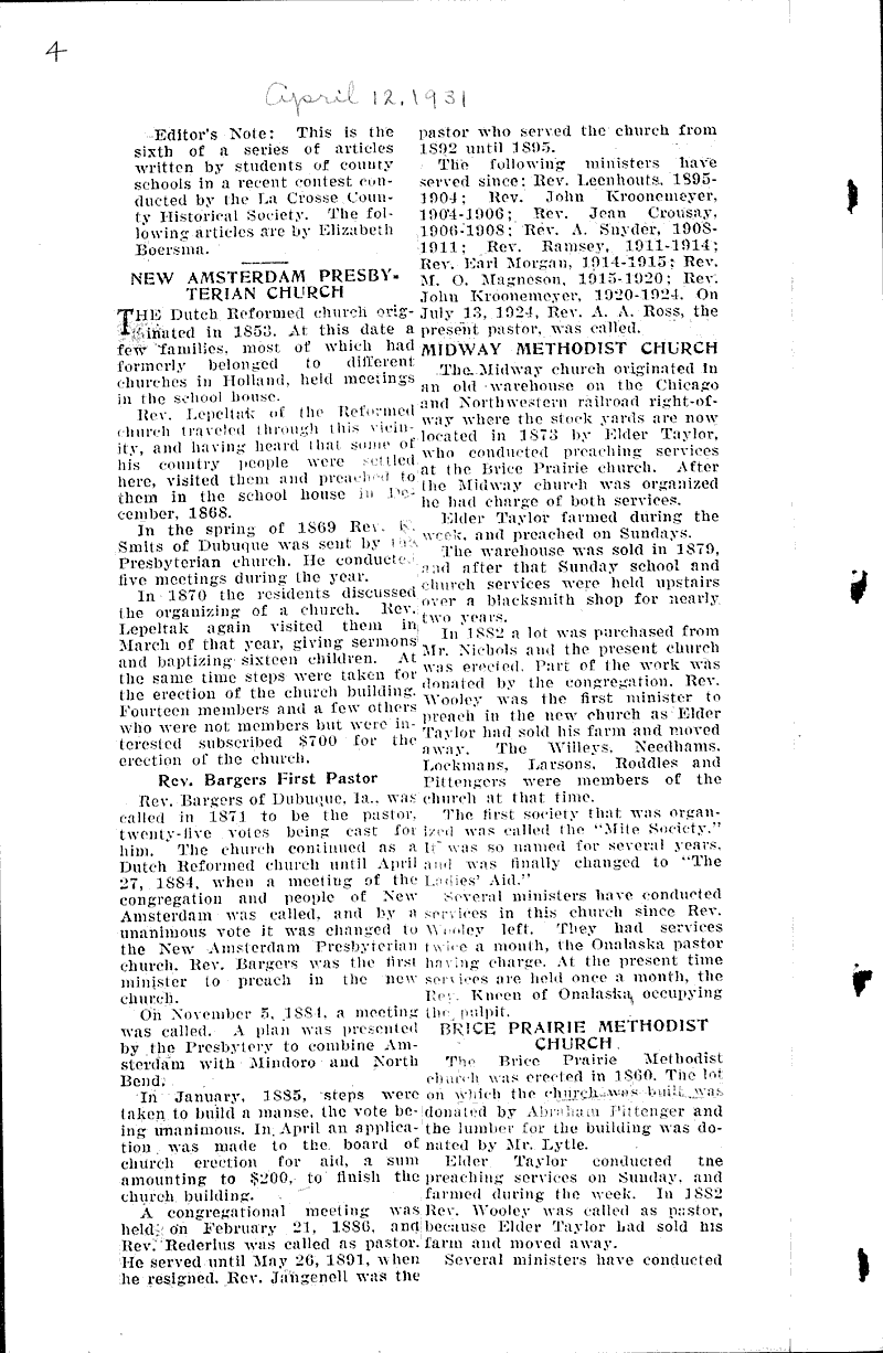  Source: La Crosse Tribune and Leader-Press Topics: Immigrants Date: 1931-03-29