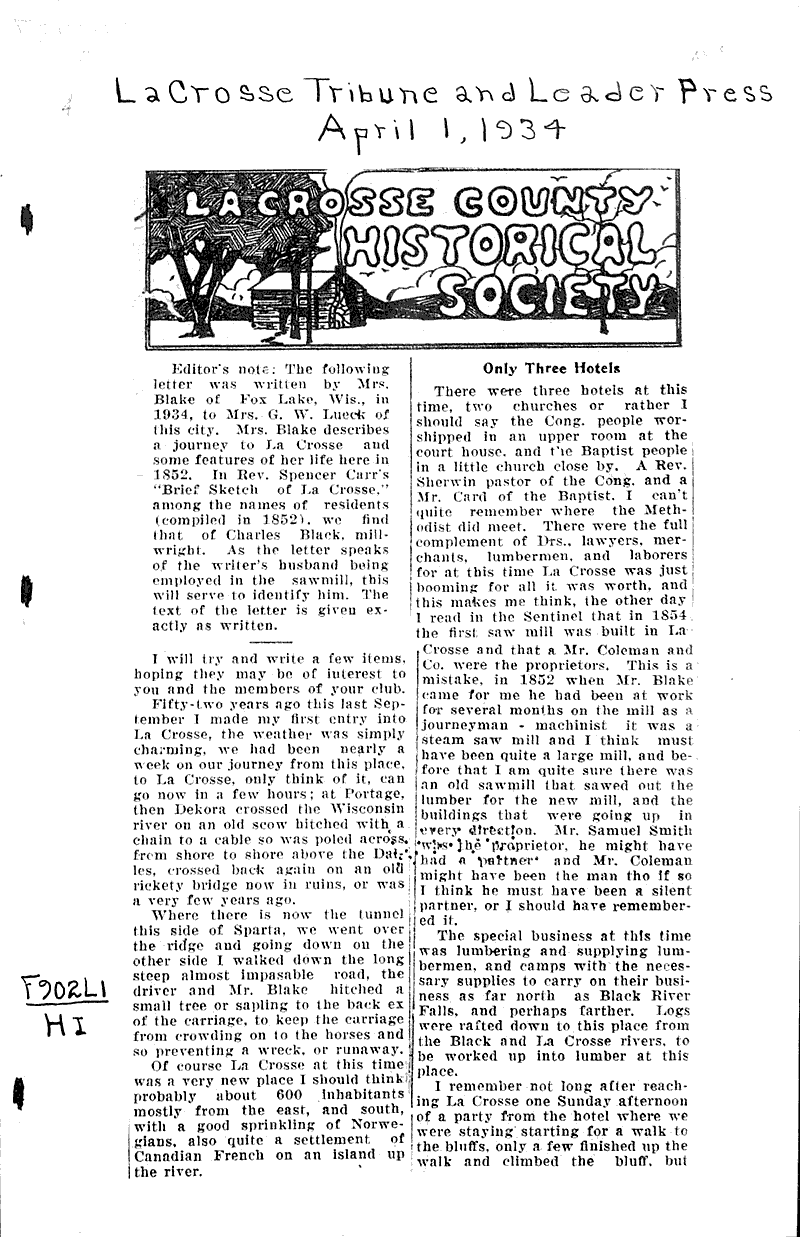  Source: La Crosse Tribune and Leader-Press Topics: Industry Date: 1934-04-01