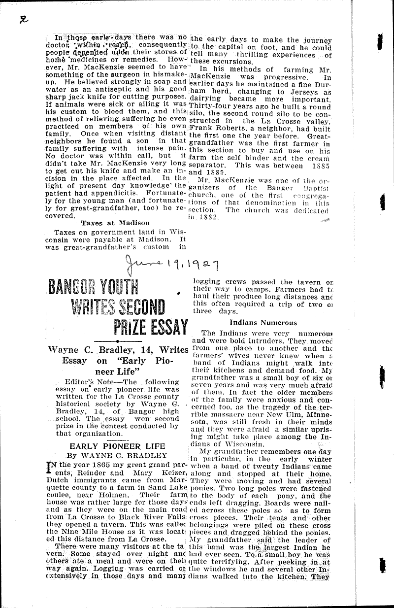  Source: La Crosse Tribune Topics: Education Date: 1927-06-12