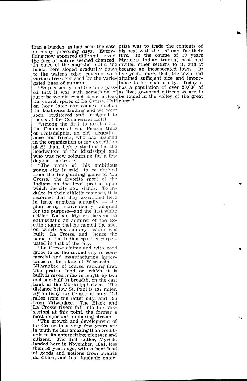 La Crosse county historical society had narrow escape Newspaper