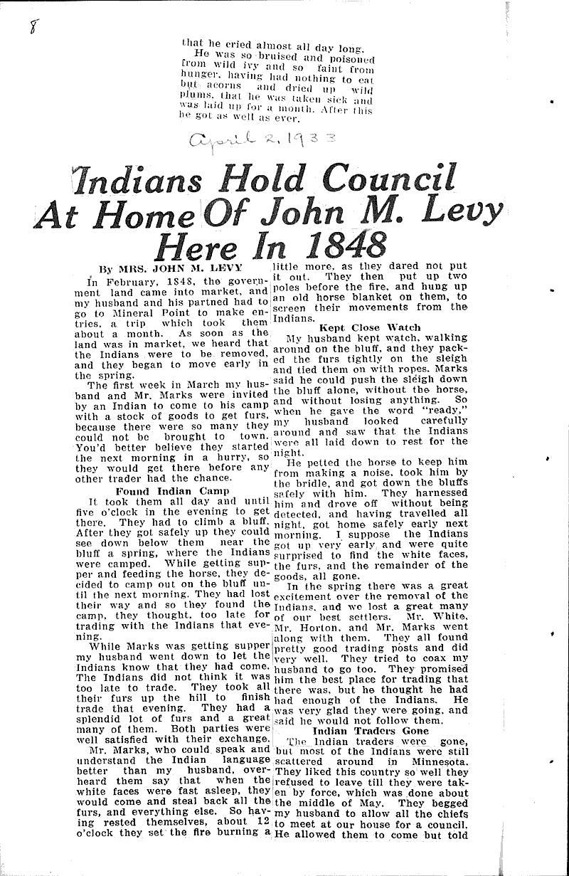 Source: La Crosse Tribune and Leader-Press Topics: Education Date: 1933-03-12