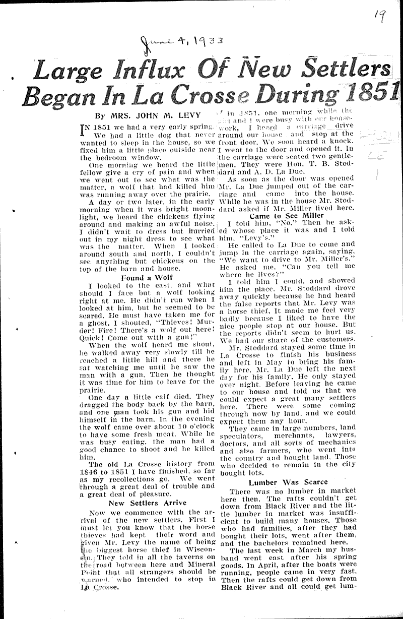  Source: La Crosse Tribune and Leader-Press Topics: Education Date: 1933-03-12