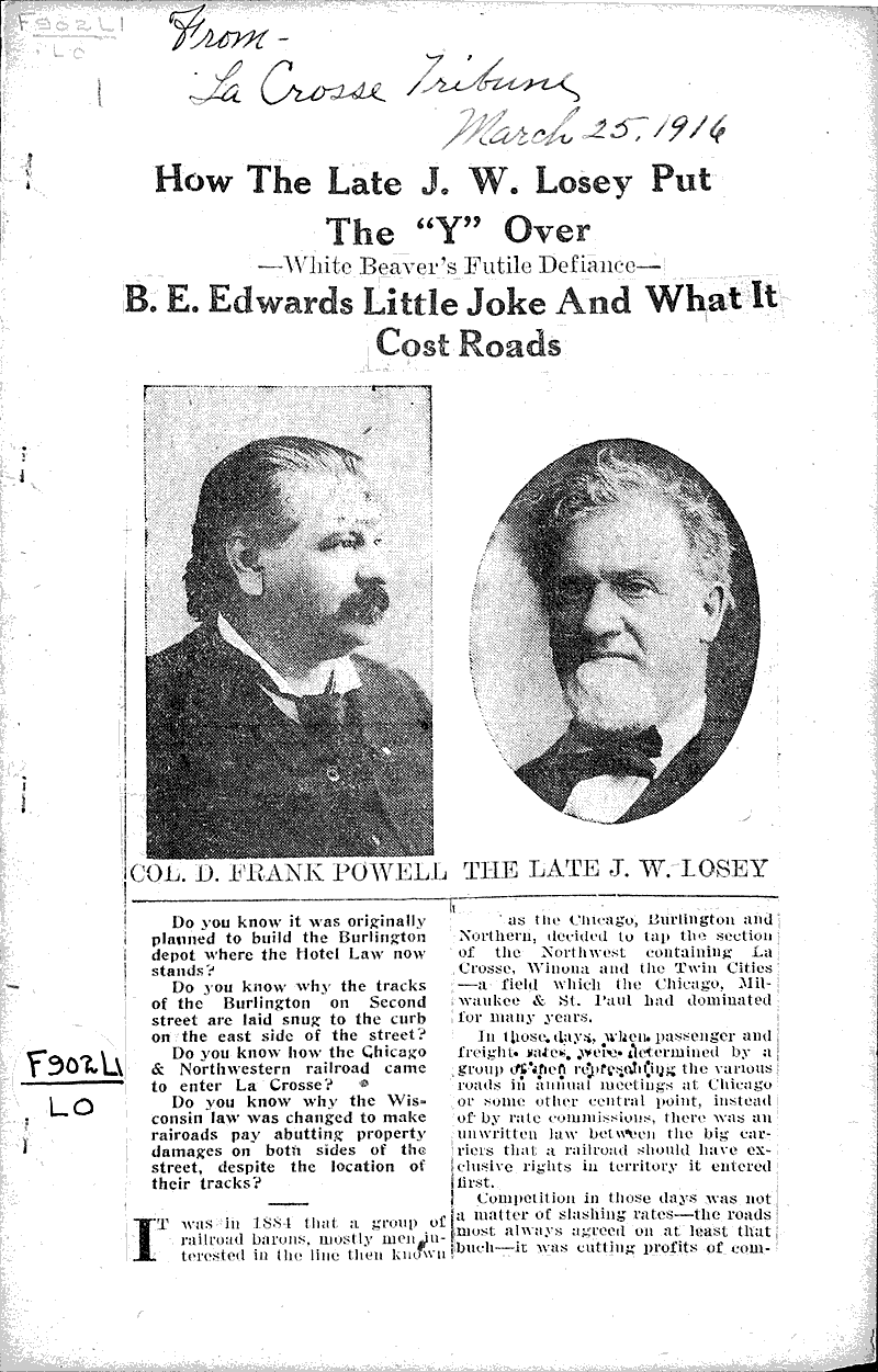  Source: La Crosse Tribune Topics: Architecture Date: 1916-03-25
