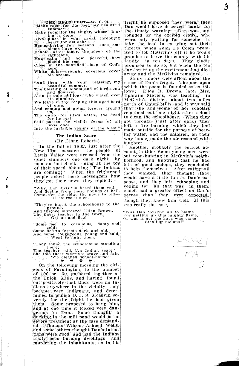 History of La Crosse County: Mrs. Helen A. Manville Source: La Crosse Tribune Topics: Art and Music Date: 1926-05-09